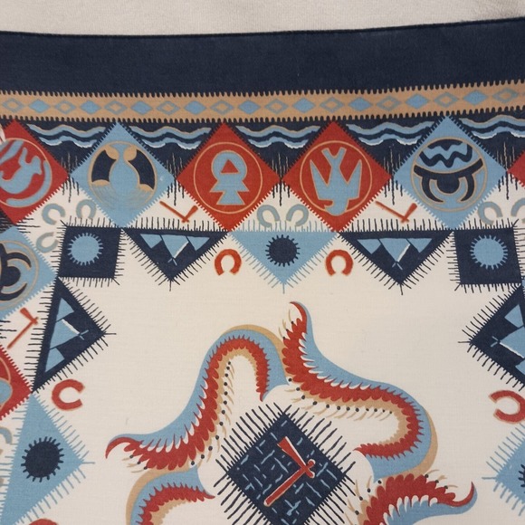 Vntg USA MADE Aztec Bandana COTTON Southwestern West Handkerchief Arizona Native - Picture 6 of 13